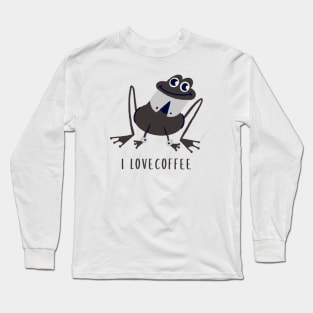 i love coffee funny  frog Long Sleeve T-Shirt